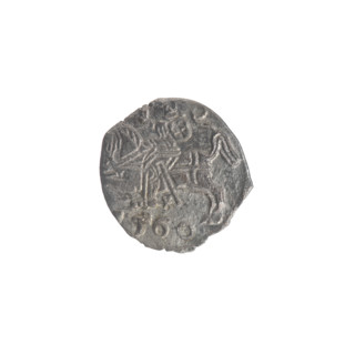 Lithuanian denarius, Sigismund II Augustus (King of Poland; 1544–1572). Obverse: Polish eagle in