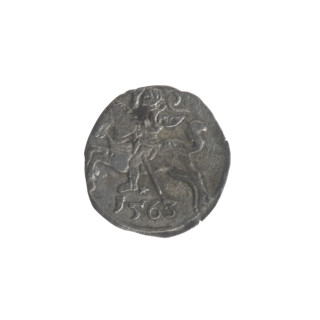 Lithuanian denarius, Sigismund II Augustus (King of Poland; 1544–1572); emblems of the Jagiellon