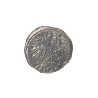 Lithuanian denarius of Sigismund II Augustus (King of Poland, 1544–1572), emblems of the Jagiellon
