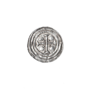 Denarius of Boleslaw III Krzywousty (prince of Poland; ca. 1107–1138 / 1086–1138). Obverse: in a