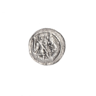 Denarius, Boleslaw III Krzywousty (prince of Poland; 1086–1138). Obverse: in a beaded border, a