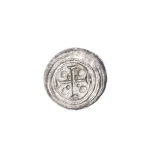 Denarius of Boleslaw III Krzywousty (prince of Poland; ca. 1086–1138), ca. 1125–1138. Obverse: in a