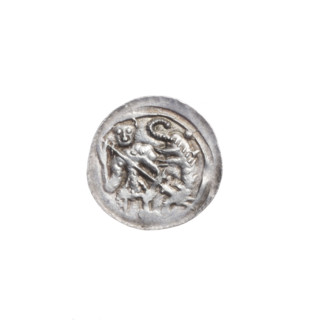 Denarius of Boleslaw III Krzywousty (prince of Poland; 1086–1138). Obverse: in a linear border, a