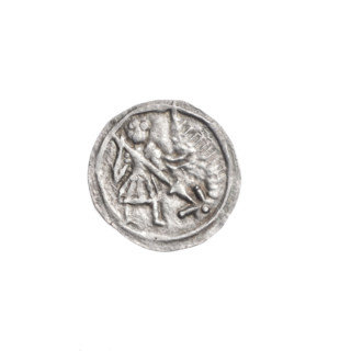 denarius, Boleslaw III Krzywousty (Prince of Poland; 1086–1138), allegories, spearhead (issue