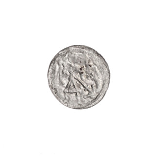 Denarius of Boleslaw III Krzywousty (prince of Poland; 1107–1138). Obverse: in the beaded border, a