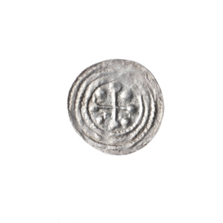 Denarius, Boleslaw III Krzywousty (prince of Poland; 1086–1138). Obverse: in the beaded border, a