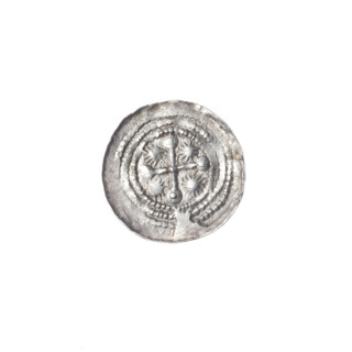 Denarius of Boleslaw III Krzywousty (prince of Poland; ca. 1125–1138). Obverse: in the beaded