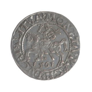 Lithuanian half-grosz, Sigismund II Augustus (King of Poland; 1544–1572), coats of arms, Jagiellons