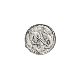 Denarius of Boleslaw III Krzywousty (prince of Poland; reign 1107–1138). Obverse: in a beaded