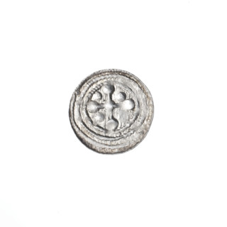 Denarius of Boleslaw III Krzywousty (prince of Poland; ca. 1086–1138). Obverse: in the beaded