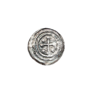 Denarius of Boleslaw III Krzywousty (prince of Poland; ca. 1086–1138), ca. 1125–1138. Obverse: in a