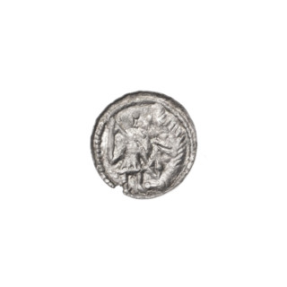 Denarius, Boleslaw III Krzywousty (prince of Poland; 1086–1138). Obverse: in the beaded border, a