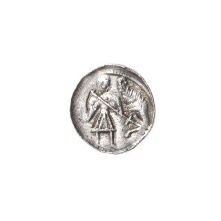 Denarius, Boleslaw III Krzywousty (prince of Poland; 1107–1138). Obverse: within a beaded border, a