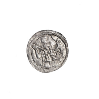 Denarius, Boleslaw III Krzywousty (prince of Poland; 1086–1138). Obverse: in the beaded border, a