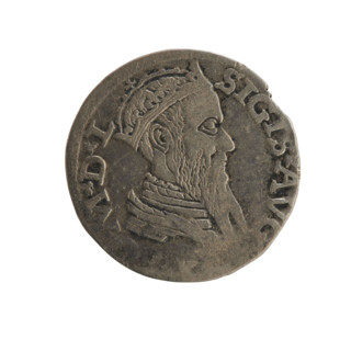 Lithuanian two-grosz, Sigismund II Augustus (King of Poland; 1544–1572). Jagiellonian dynasty.