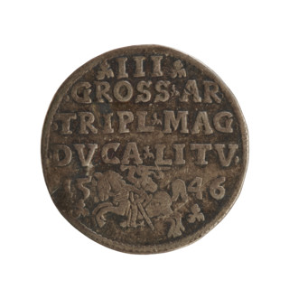 Troika featuring Sigismund II Augustus (King of Poland, 1544–1572); coats of arms of the Jagiellons