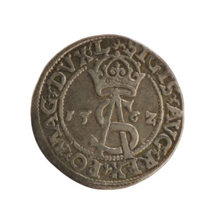 Lithuanian trojak, Sigismund II Augustus (king of Poland; 1544–1572); silver coin, 1562, Vilnius,