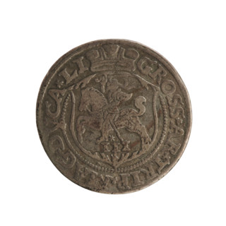 Lithuanian trojak, Sigismund II Augustus (king of Poland; 1544–1572). Obverse: under the crown a