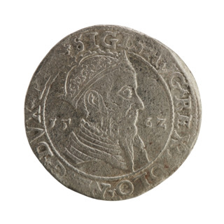 Lithuanian trojak, Sigismund II Augustus (King of Poland; 1544–1572). Silver coin (trojak), 1562.