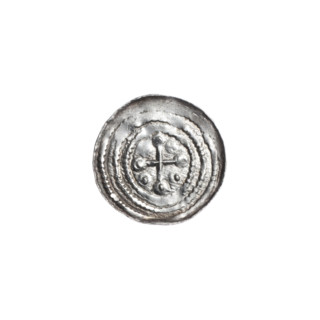 Denarius, Boleslaw III Krzywousty (Prince of Poland; 1107–1138). Obverse: in the linear border, a