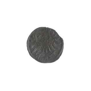 Gdansk denarius, Sigismund II Augustus (King of Poland; 1544–1572). Obverse: in the border the