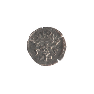 Gdansk denarius, Sigismund II Augustus (King of Poland; 1544–1572). Obverse: in the border the