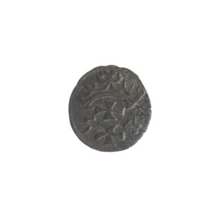 Gdansk denarius, Sigismund II Augustus (King of Poland; 1544–1572). Obverse: in the border the