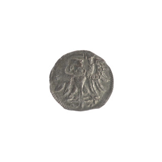 Gdansk denarius, Sigismund II Augustus (King of Poland; 1544–1572); obverse: in the border the