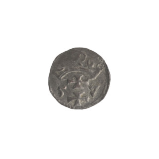 Gdansk denarius, Sigismund II Augustus (King of Poland; 1544–1572). Obverse: in the border the