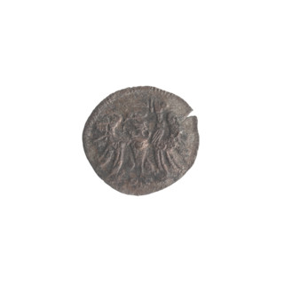 Gdansk denarius, Sigismund II Augustus (King of Poland; 1544–1572). Obverse: royal Prussian eagle