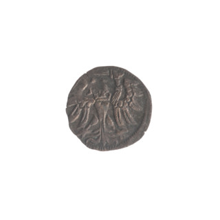 Gdansk denarius, Sigismund II Augustus (King of Poland; 1544–1572). Obverse: in the border the