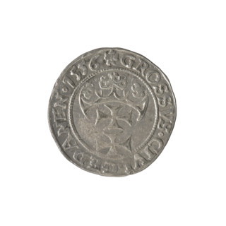 Gdansk grosz, Sigismund II Augustus (King of Poland; 1544–1572), Jagiellon dynasty; obverse: