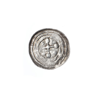 Denarius, Boleslaw III Krzywousty (prince of Poland; 1107–1138). Obverse: in beaded border, knight