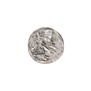 Denarius of Boleslaw III Krzywousty (Prince of Poland; 1107–1138). Obverse: in a beaded border, a