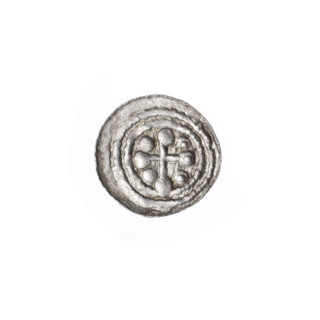 Denarius, Boleslaw III Krzywousty (prince of Poland; reign c. 1107–1138). Obverse (beaded border):