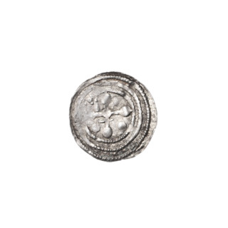 Denarius, Boleslaw III Krzywousty (prince of Poland; 1107–1138). Obverse (in beaded border): a