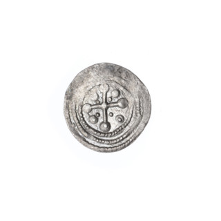 Denarius, Boleslaw III Krzywousty (prince of Poland; 1107–1138). Obverse (in beaded border): a