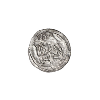 denarius, Boleslaw III Krzywousty (prince of Poland; 1086–1138), allegories, spearhead (issue