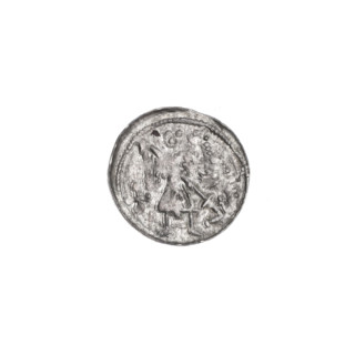 Denarius, Boleslaw III Krzywousty (prince of Poland; 1107–1138). Obverse (in beaded border): a