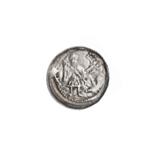 Denarius, Boleslaw III Krzywousty (prince of Poland; reign 1107–1138). Obverse: in the beaded