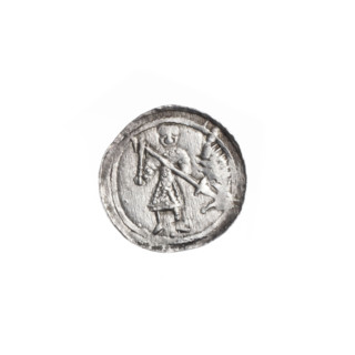 Denarius, Boleslaw III Krzywousty (prince of Poland; 1107–1138). Obverse: in a beaded border, a