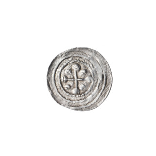 Denarius of Boleslaw III Krzywousty (prince of Poland; 1086–1138), ca. 1125–1138. Obverse (beaded