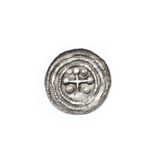 Denarius, Boleslaw III Krzywousty (prince of Poland; ca. 1107–1138). Obverse: in a beaded border, a
