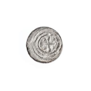 Denarius, Boleslaw III Krzywousty (prince of Poland; 1086/1107–1138). Obverse: in a linear border,
