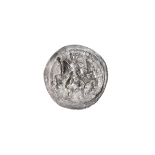 Denarius of Boleslaw III Krzywousty (prince of Poland; ca. 1125–1138). Obverse: within a beaded