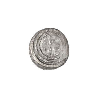 Denarius of Boleslaw III Krzywousty (prince of Poland; ca. 1107–1138). Obverse (in beaded border):