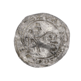 Bracteate, 1135–1138. Silver coin (diameter 24.9–26.8 mm; weight 0.63 g). In a pearl border, on the