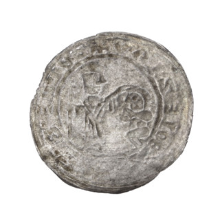 Bracteate depicting Boleslaw III Krzywousty (Prince of Poland, 1107–1138). In a pearl border, on