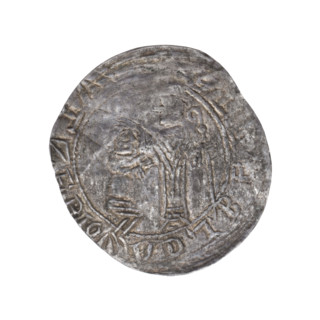Bracteate, attributed to Boleslaw III Wrymouth (Prince of Poland; 1086–1138), 1135–1138. In a pearl