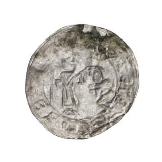 Bracteate; Boleslaw III Wrymouth (Prince of Poland; 1086–1138); bishop; iconography of martyrs;